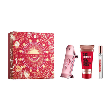 Carolina Herrera 212 Heroes For Her Eau De Perfume Spray 80ml Set 3 Pieces Christmas 2023 - Feel You