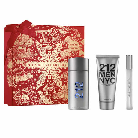 Carolina Herrera 212 Men Eau De Toilette Spray 100ml Set 3 Pieces - Feel You