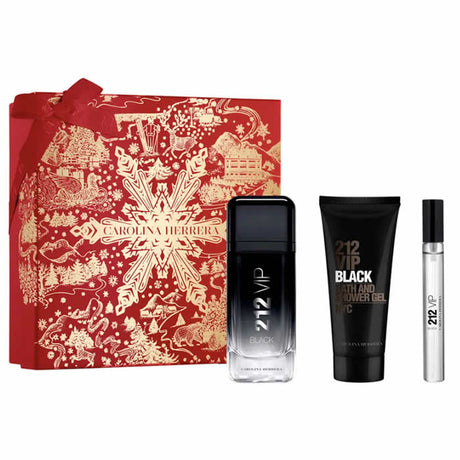 Carolina Herrera 212 Vip Black Men Eau De Perfume Spray 100ml Set 3 Pieces - Feel You