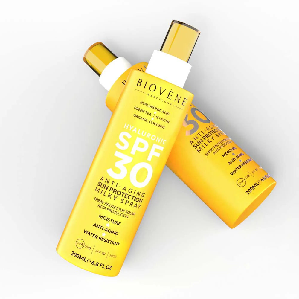 Слънцезащита за лице и тяло SPF 30 с хиалуронова киселина против стареене - 200 мл