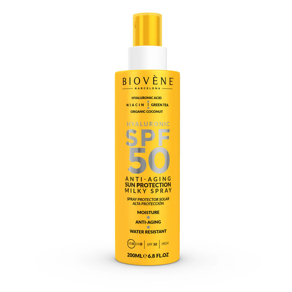 Слънцезащита за лице и тяло SPF 50 с хиалуронова киселина против стареене - 200 мл