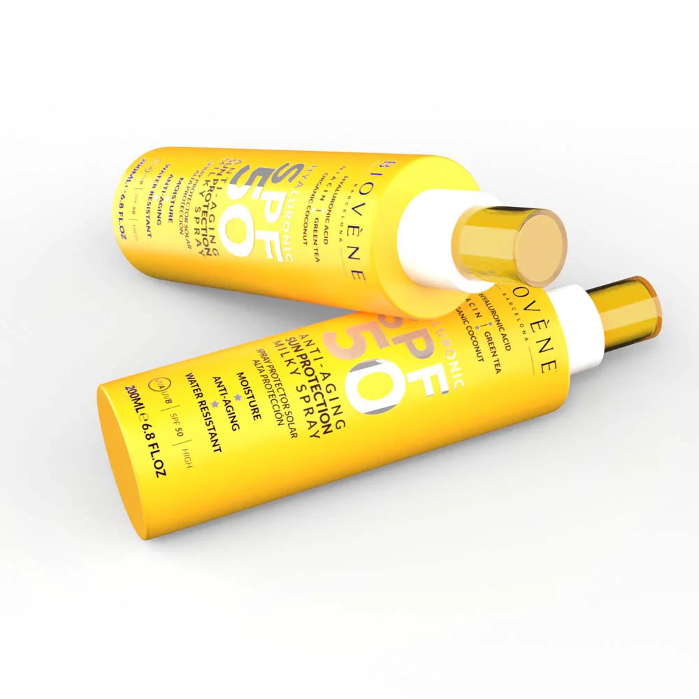Слънцезащита за лице и тяло SPF 50 с хиалуронова киселина против стареене - 200 мл