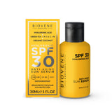 Слънцезащитен крем за лице SPF 30 с хиалуронова киселина против стареене - 30 мл