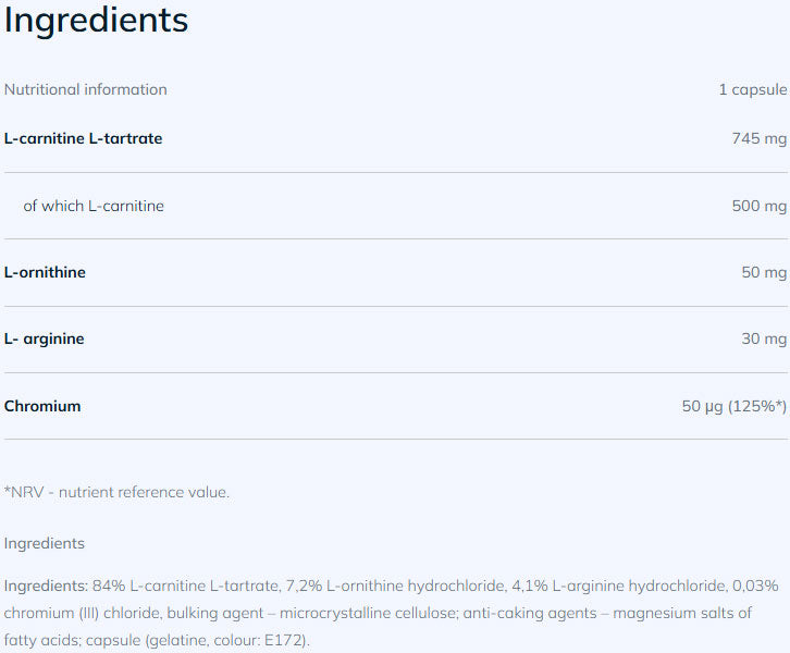 L-Carnitine 500 Forte Plus 60 Caps. - Feel You