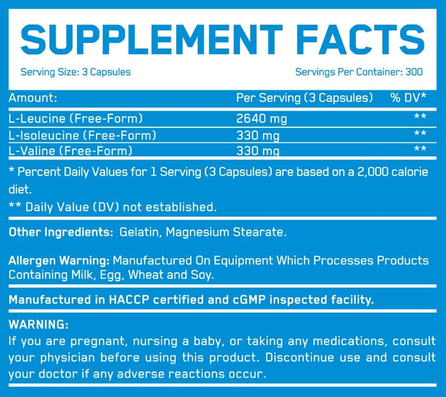 BCAA Mega Caps 1100 mg / 15 Caps - Feel You