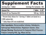 Vitamin B-1 / Thiamine / 100 mg / 100 Tabs