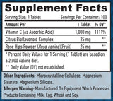 Vitamin C with Bioflavonoids and Rose Hips 1000 mg / 100 Tabs