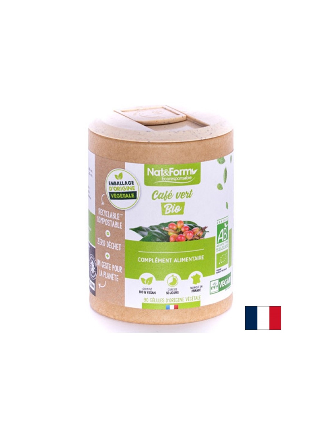 Поддържане на теглото - Зелено кафе Био, 90 капсули - Feel You