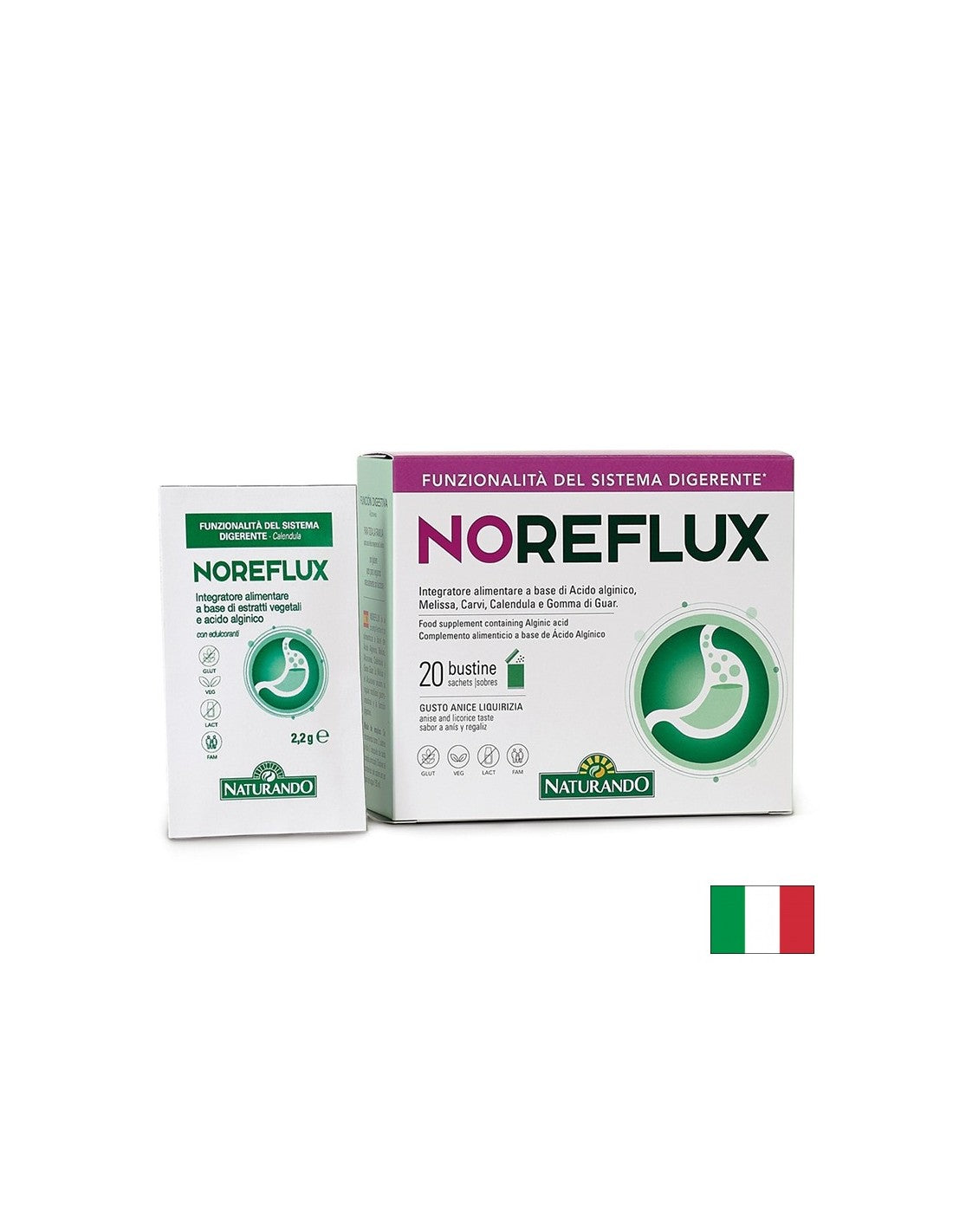 Формула при киселини и стомашен дискомфорт с Алгинова киселина 900 mg, Noreflux, 20 сашета - Feel You
