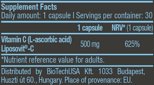 Liposomal Vitamin C 500 mg / 30 Caps