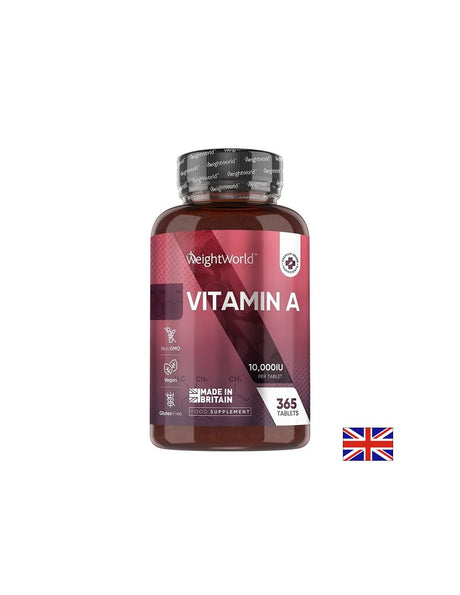 Витамин A 10 000 IU / 3000 µg – Зрение, имунитет и кожа, 365 таблетки - Feel You