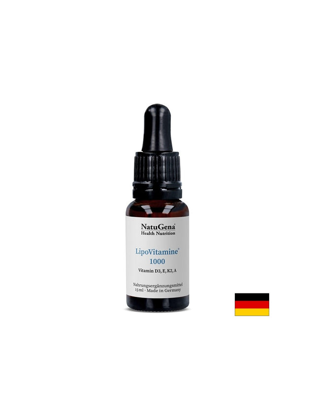 Липозомни витамини A, D3, E, K2 - висока абсорбция - LipoVitamine® 1000, 15 ml капки, ~ 525 дози - Feel You
