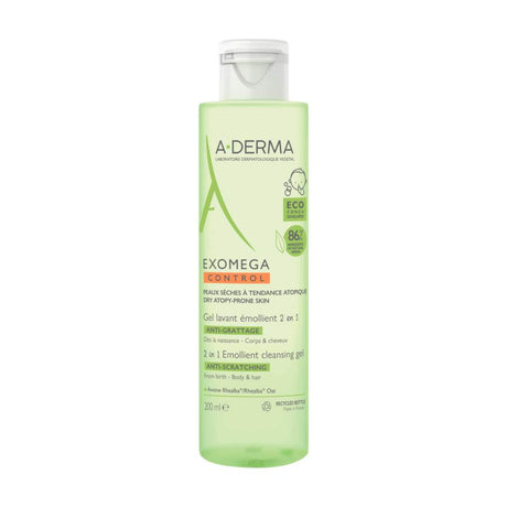 A-Derma, Exomega Control, Anti-Scratching & Soothing, Cleansing Gel, For Hair & Body, 200 ml - Feel You