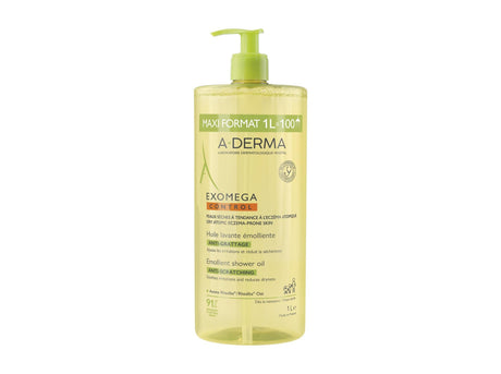 A-Derma, Exomega Control, Fragrance, Emollient, Shower Oil, Body, For Dry Skin, 1000 ml - Feel You