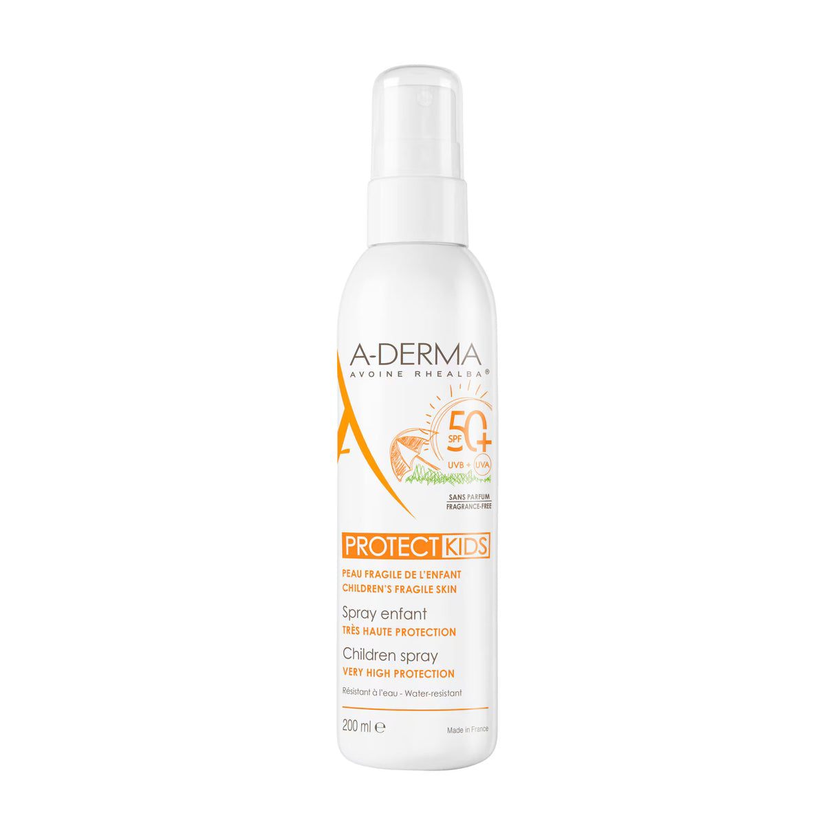 A-Derma, Protect Kids, High UV protection, Sunscreen Spray, SPF 50+, 200 ml - Feel You