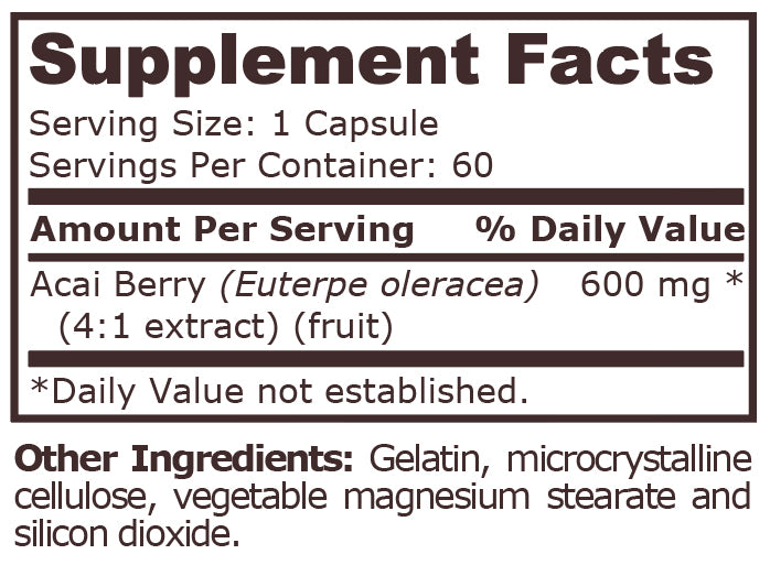 ACAI 600 mg - 60 Capsules