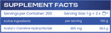 HS LABS - ACETYL L-CARNITINE POWDER - 200 g