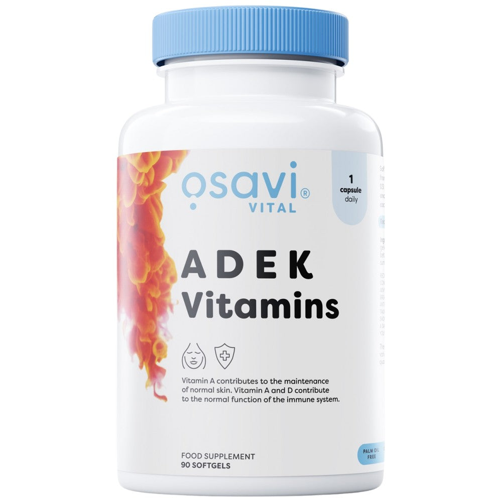 ADEK Vitamins | A + D + E + K | with Quali-D® - 90 Гел капсули - Feel You