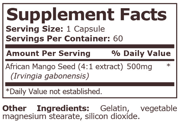 AFRICAN MANGO 500 mg - 60 Capsules