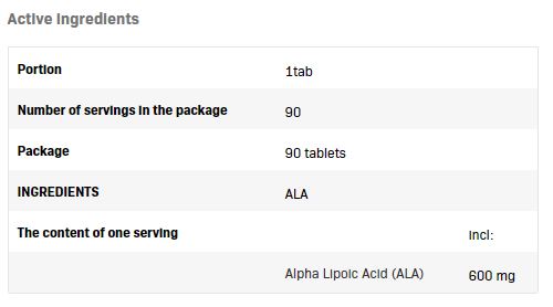 ALA - Alpha Lipoic Acid / 90 Tabs - Feel You