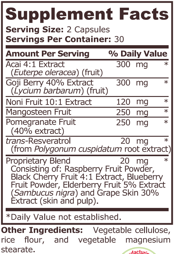 ANTIOXIDANT JUICE - 60 capsules - Feel You