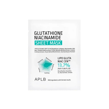 APLB - Glutathione Niacinamide, Beauty Sheet Mask, 1 sheet, 25ml - Feel You