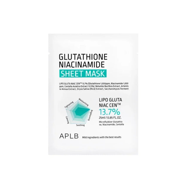 APLB - Glutathione Niacinamide, Beauty Sheet Mask, 1 sheet, 25ml - Feel You