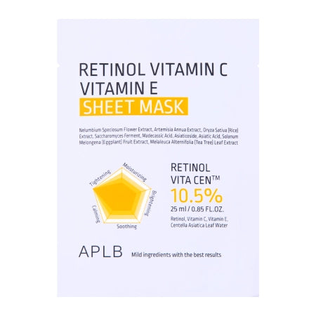 APLB - Retinol Vitamin C Vitamin E Sheet Mask - 1szt/25ml - Feel You