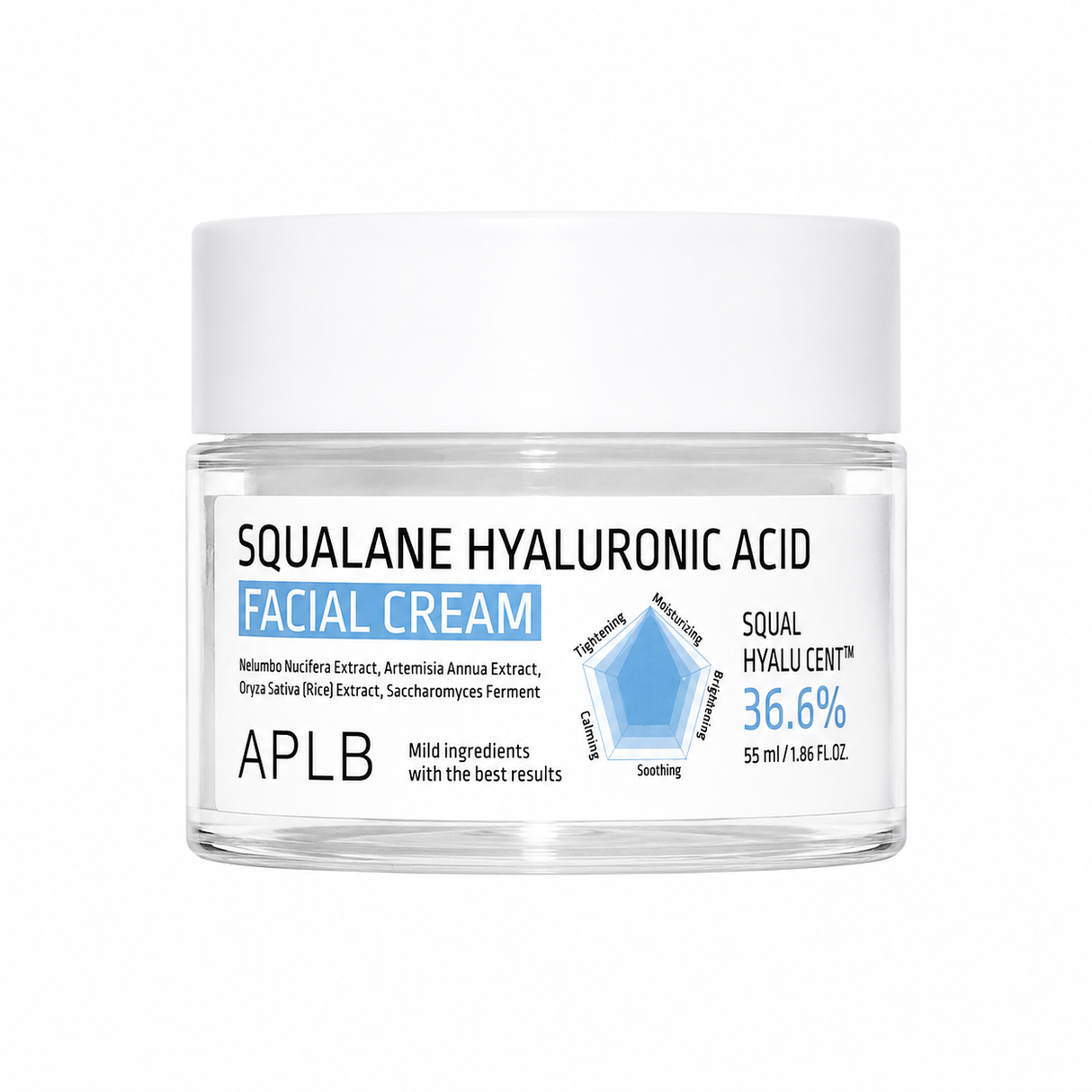 APLB - Squalane Hyaluronic Acid Facial Cream, 55ml