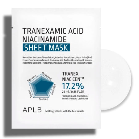 APLB - Tranexamic Acid Niacinamide Sheet Mask - Brightening and Moisturizing Sheet mask for Face - 1pc/25ml - Feel You