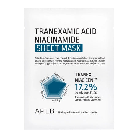 APLB - Tranexamic Acid Niacinamide Sheet Mask - Brightening and Moisturizing Sheet mask for Face - 1pc/25ml - Feel You