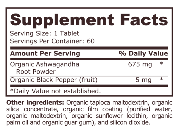 ASHWAGANDHA ORGANIC - 60 tablets - Feel You