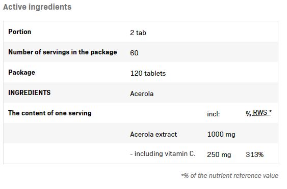 Acerola / 120 Tabs - Feel You