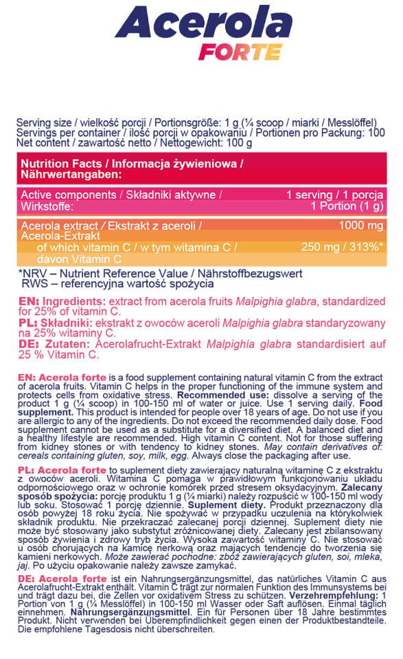 Acerola Forte Powder - 100 грама - Feel You