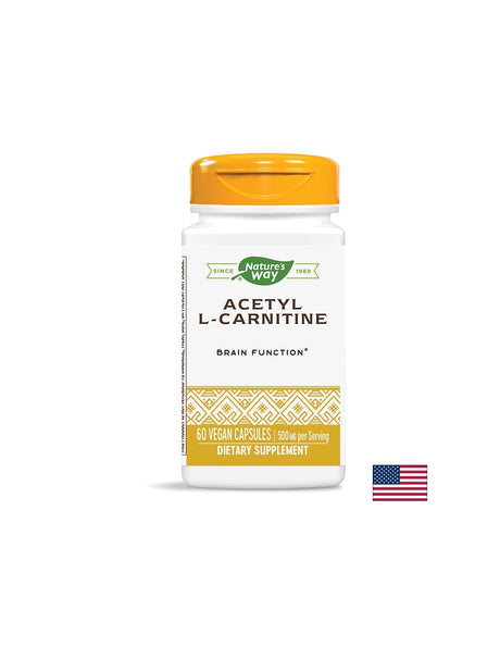 Acetyl L-Carnitine/ Ацетил-Л-Карнитин 500 mg x 60 капсули Nature’s Way - Feel You