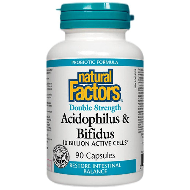 Acidophilus & Bifidus Double Strength | 10 Billion Active Cells - 90 капсули - Feel You