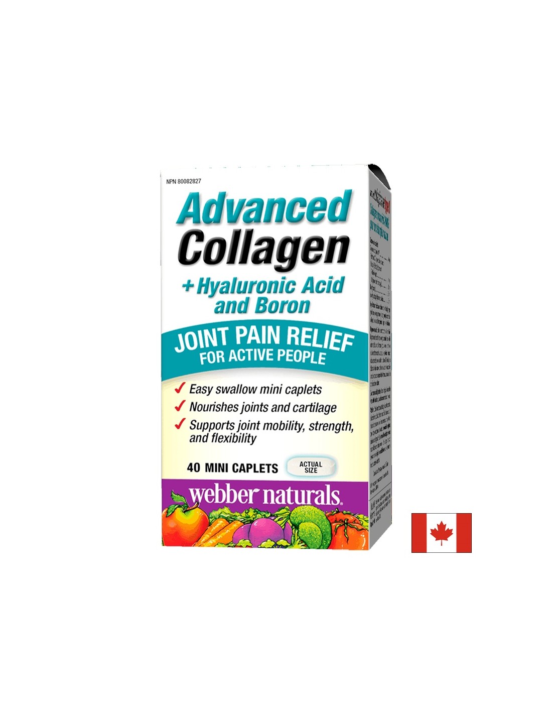 Advanced Collagen+Hyaluronic Acid and Boron/ Колаген + Хиалуронова киселина и Бор х 40 мини каплети Webber Naturals - Feel You