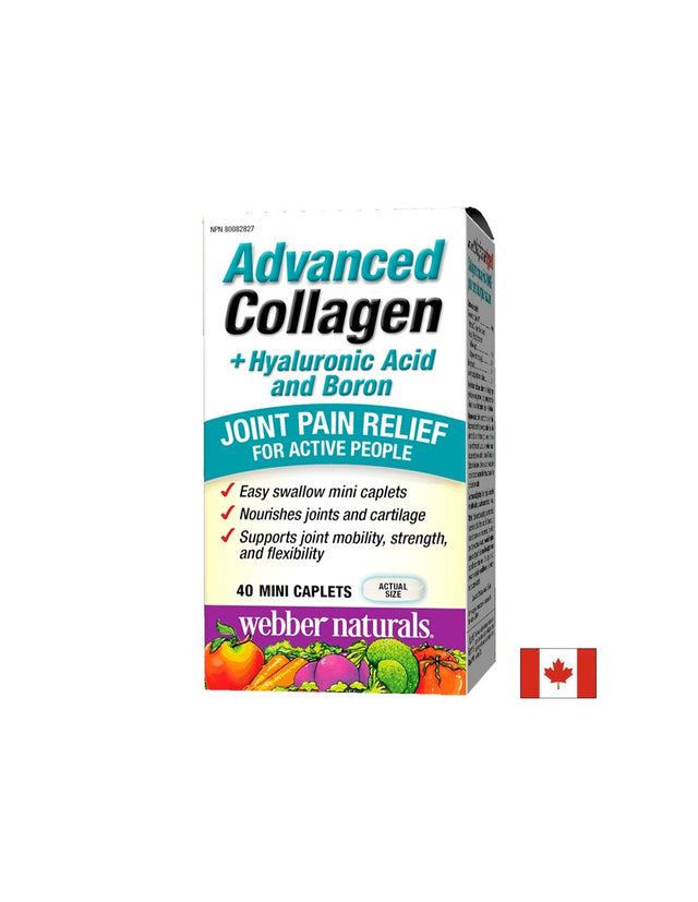 Advanced Collagen+Hyaluronic Acid and Boron/ Колаген + Хиалуронова киселина и Бор х 40 мини каплети Webber Naturals - Feel You