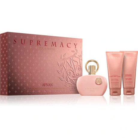 Afnan - Supremacy Pink Gift Set EDP 100 ml, shower gel 100 ml and body lotion 100 ml - 100ml - Feel You
