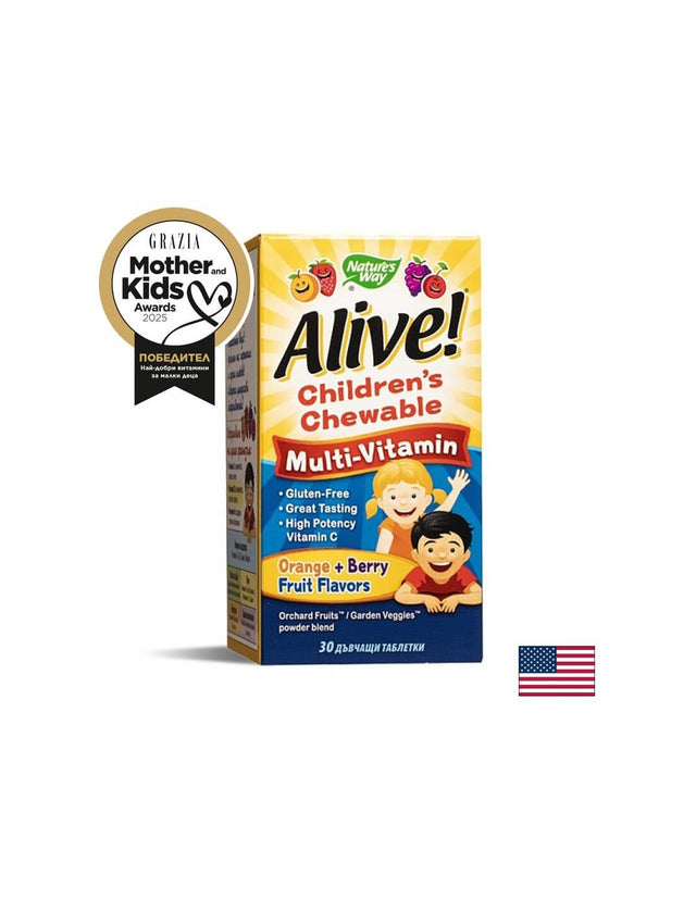 Alive! Children's Chewable Multi-Vitamin Tablets - 30 Дъвчащи таблетки - Feel You