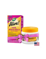 Alive! Hair, Skin & Nails Multivitamin - Алайв! Мултивитамини за коса, кожа и нокти, 60 софтгел капсули Nature’s Way - Feel You