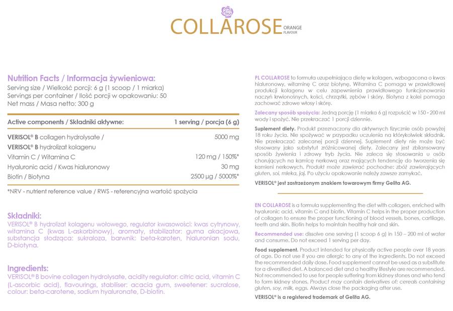 AllDeynn | CollaRose - Collagen with Hyaluronic Acid - 300 грама - Feel You