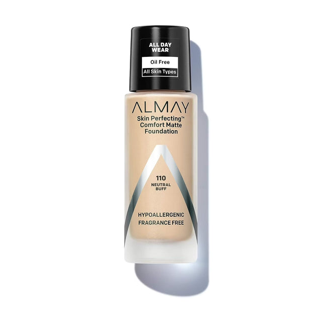 Almay, Skin Perfecting Comfort, Matte, Liquid Foundation, 110, Neutral Buff, SPF 15, 30 ml - Feel You