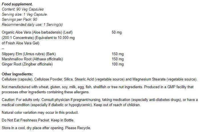 Aloe 10 000 & Soothing Herbs - 90 капсули - Feel You