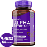 Alpha Lipoic Acid 650mg /120 капсули, 120 дози/ Nutravita - Feel You