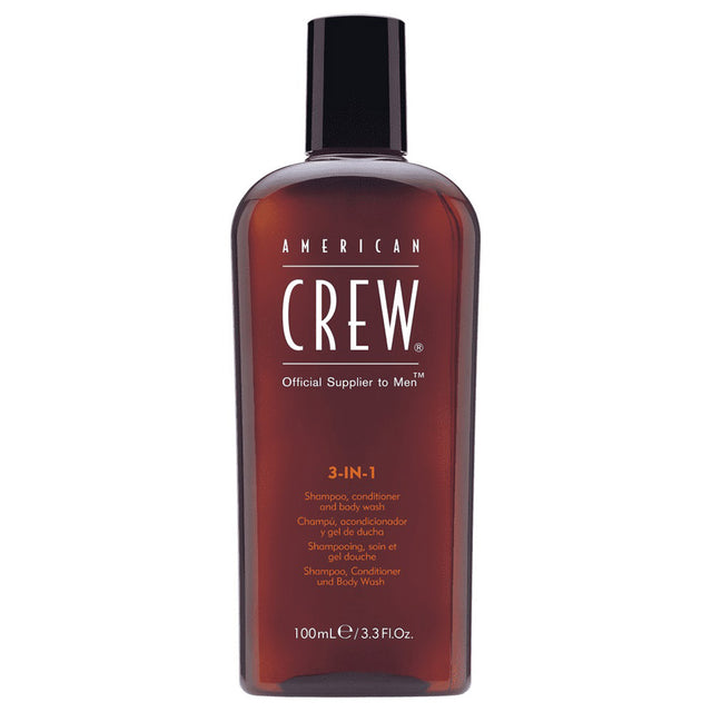American Crew, Classic, Vegan, Hair Shampoo, Conditioner & Shower Gel 3-In-1, For Moisturizing, 100 ml - Feel You