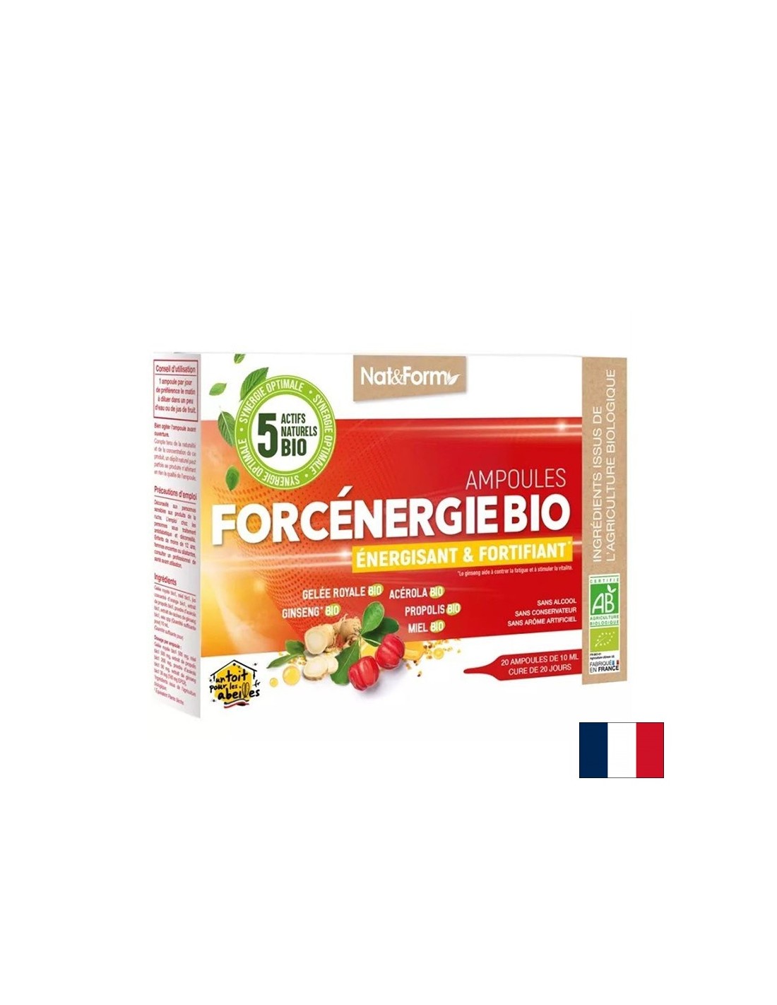 Енергия и тонус - Ampoile Forcenergie BIO, 20 ампули за пиене - Feel You