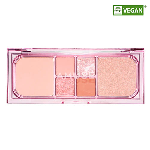 Amuse - Vegan Face Multi-Functional Blush Eyeshadow Palette, #02 Peach Glow - Feel You