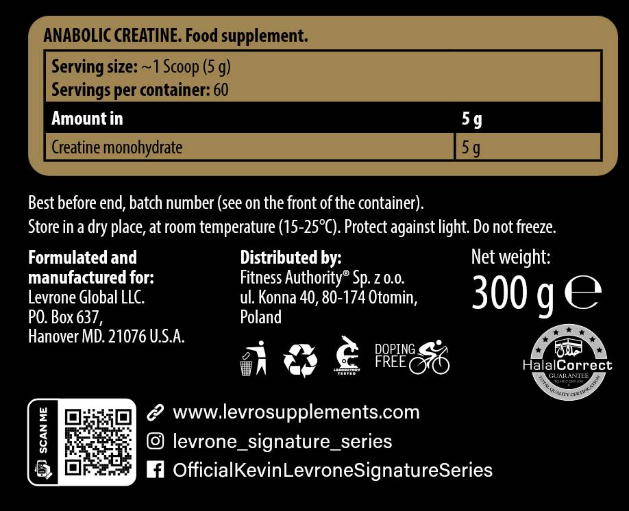 Anabolic Creatine | Creatine Monohydrate Powder - 300 грама - Feel You