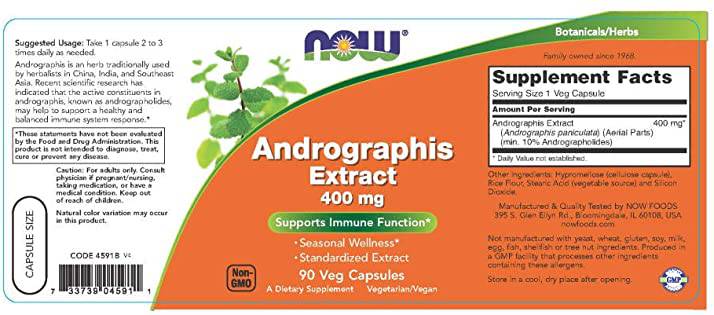 Andrographis Paniculata Extract 400 mg - 90 капсули - Feel You